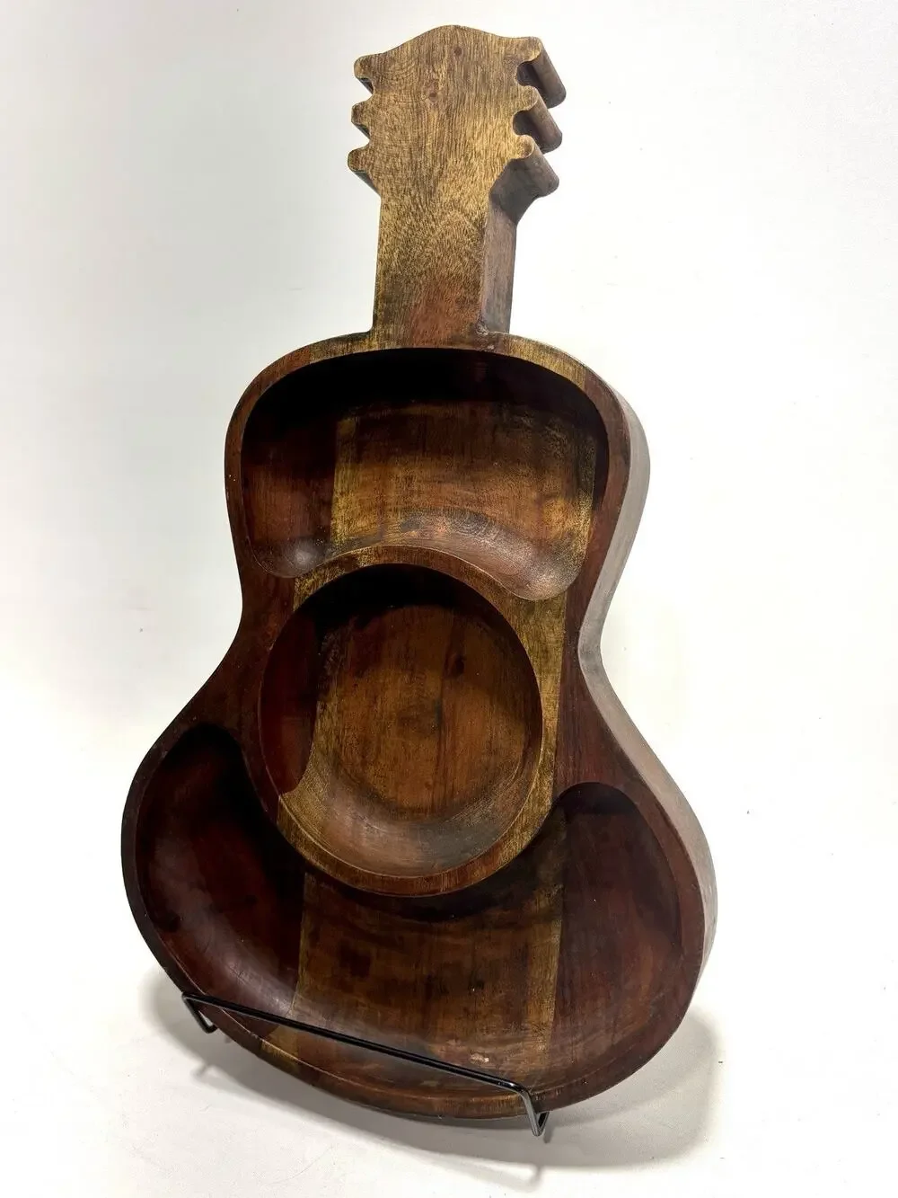 Monkey Pod Wood Guitar Serving Tray Bowl Divided Danya Philippines